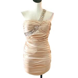 Hailey Logan Adrianna Papell Y2K Beaded Asymmetrical Cocktail Dress 9/10